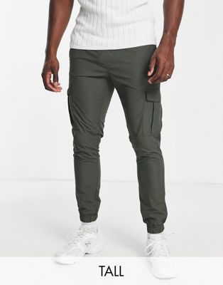 French Connection Tall utility tech cargo trousers in khaki
