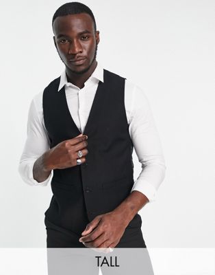 French Connection Tall waistcoat in black - ASOS Price Checker