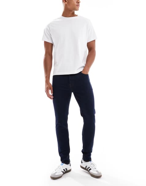 French Connection tapered jeans in dark wash blue - view 1