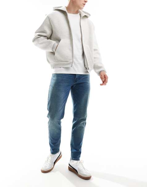 French Connection tapered jeans in washed blue - view 1