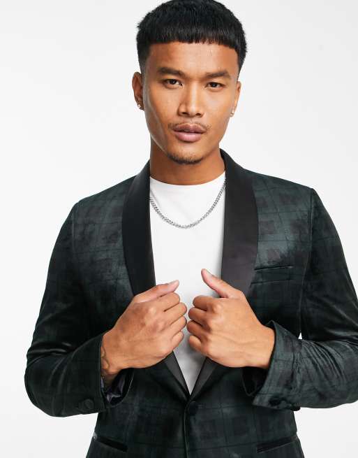 Asos green hot sale velvet blazer