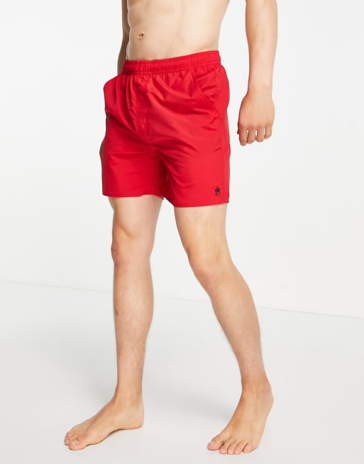 French Connection Tas contrast swim shorts in red and marine