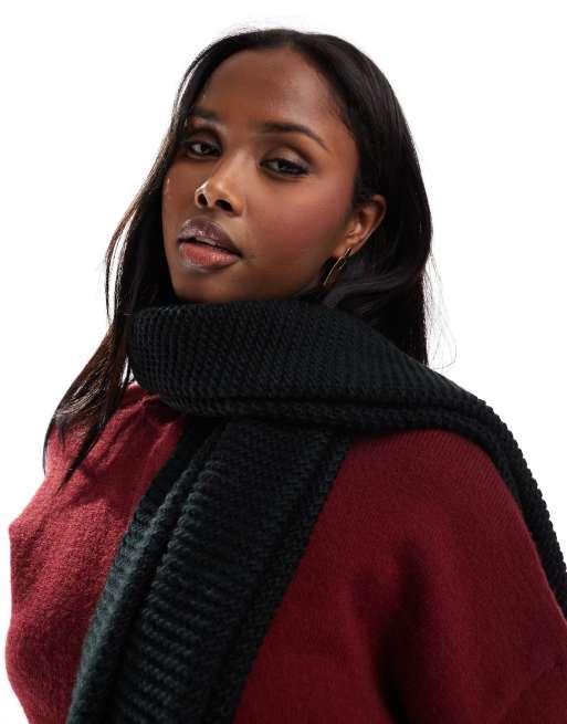 French Connection tassle scarf in black