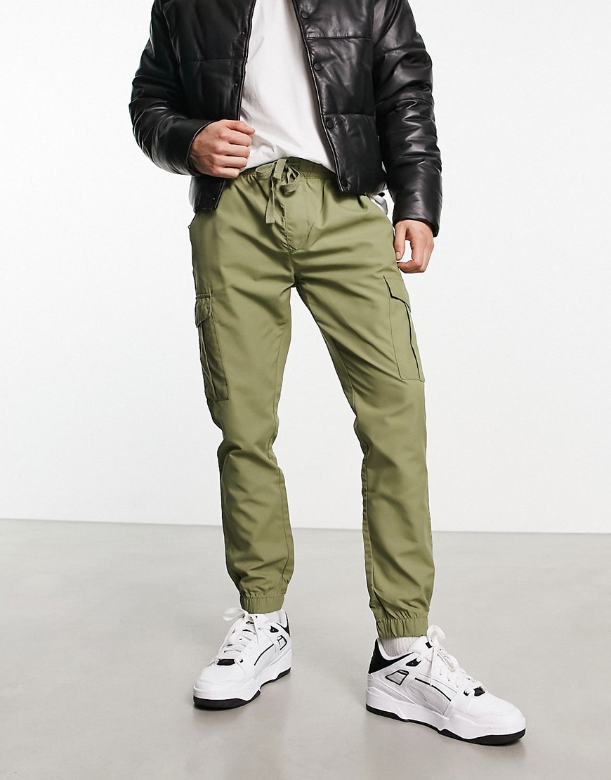 French Connection Tech Cargo Pants In Light Khaki-green