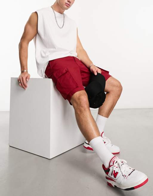 French Connection tech cargo shorts in bloodstone