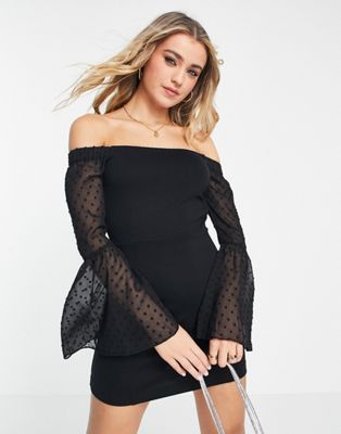 French Connection tella jersey dress in black