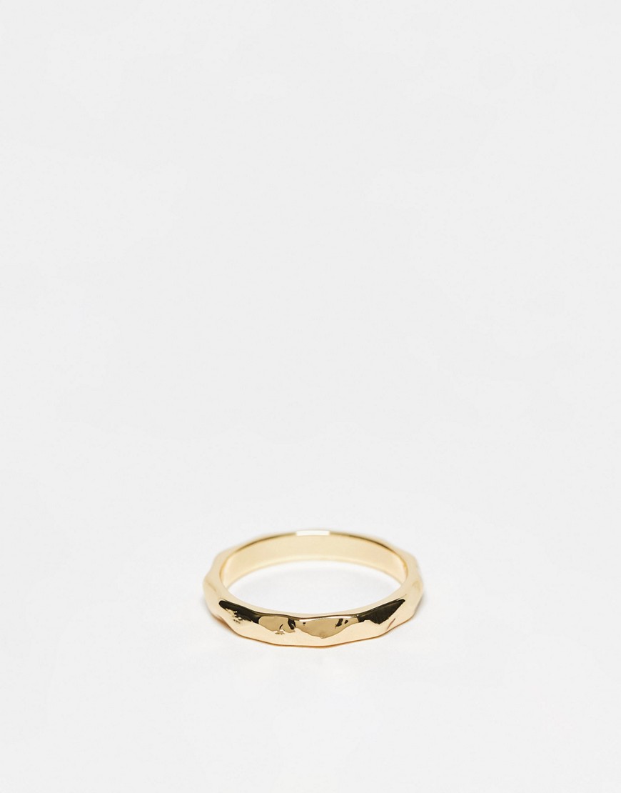 French Connection Textured Ring In Gold