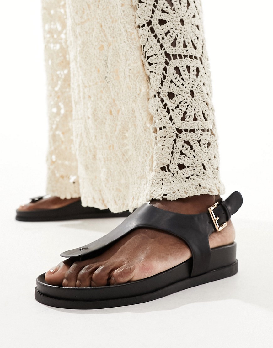 French Connection thong toe sandals in black