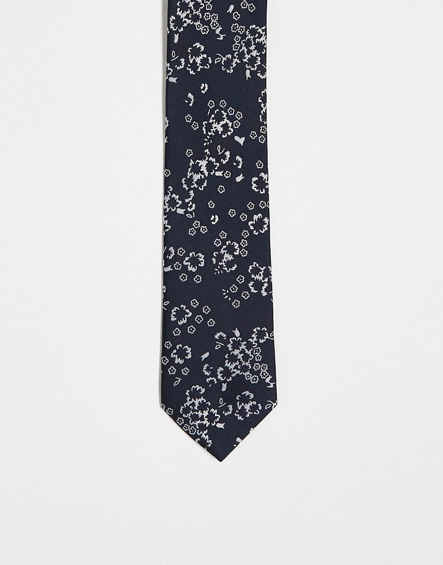 French Connection tie in black floral