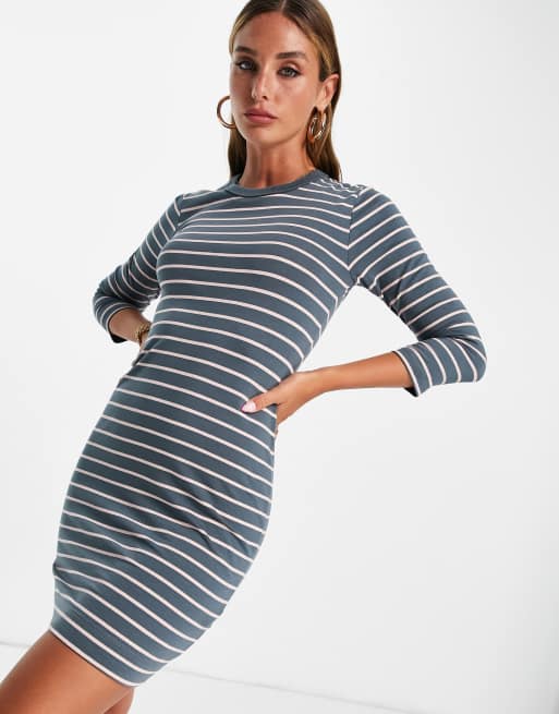 French Connection Tim Tim striped jersey dress in multi ASOS