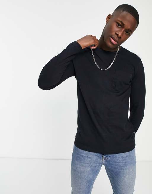 French Connection - Top a maniche lunghe blu navy con tasca