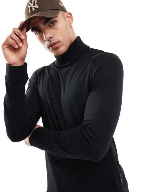 French Connection - Top con collo alto nero