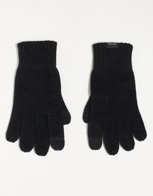 French Connection touch screen gloves in black