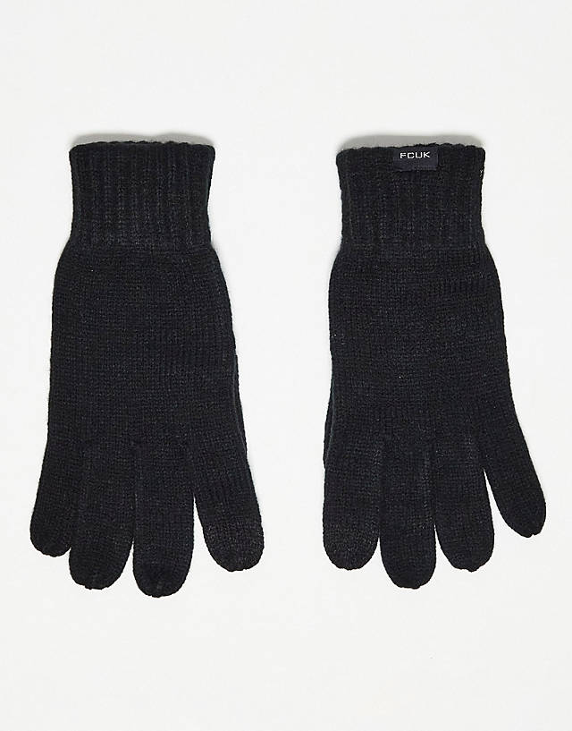 French Connection - touch screen gloves in black