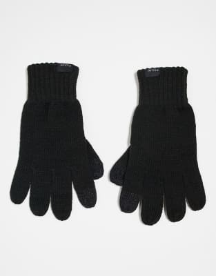 French Connection Mens French Connection touch screen gloves in black