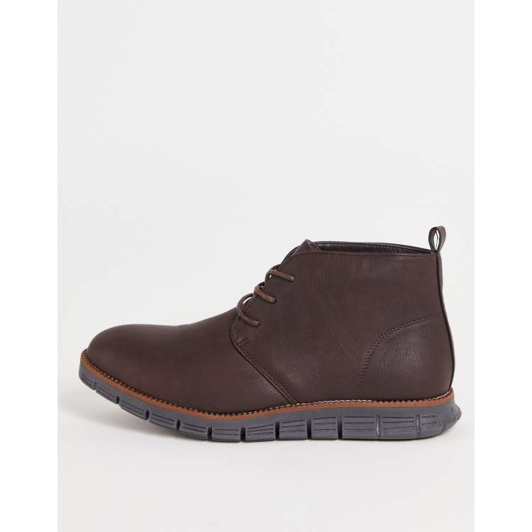 French Connection tread sole chukka boot in dark brown | ASOS