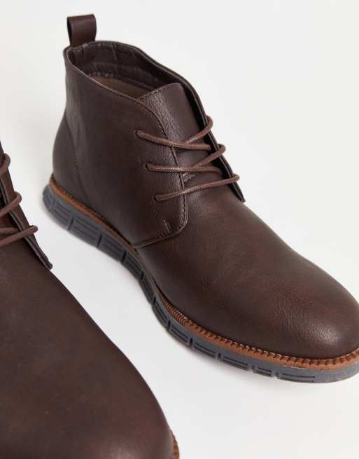 French Connection Falcon Chukka - Moss French Connection tread sole chukka boot in dark brown | ASOS main image 4