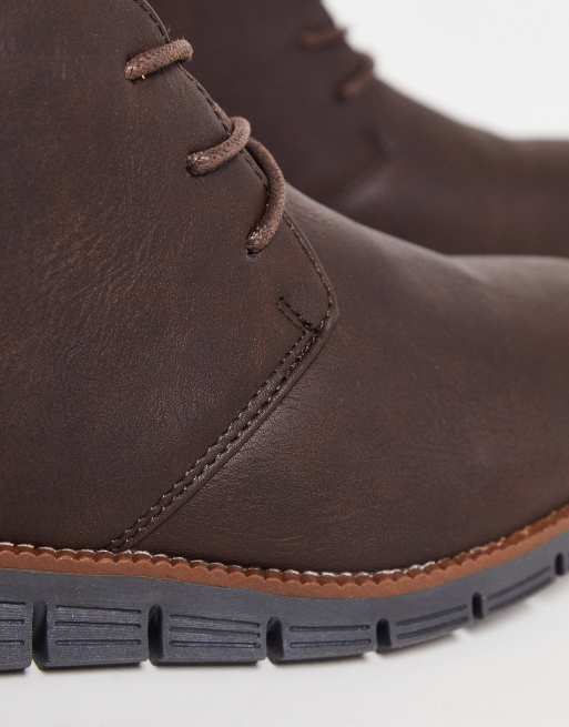 French Connection Falcon Chukka - Moss French Connection tread sole chukka boot in dark brown | ASOS main image 3
