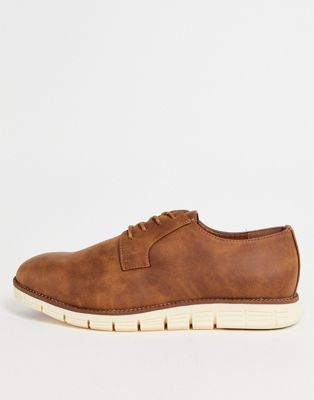 French Connection tread sole lace up shoes in tan