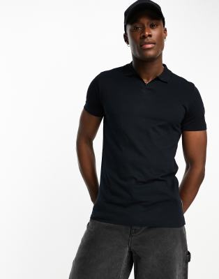 French Connection trophy neck polo in navy
