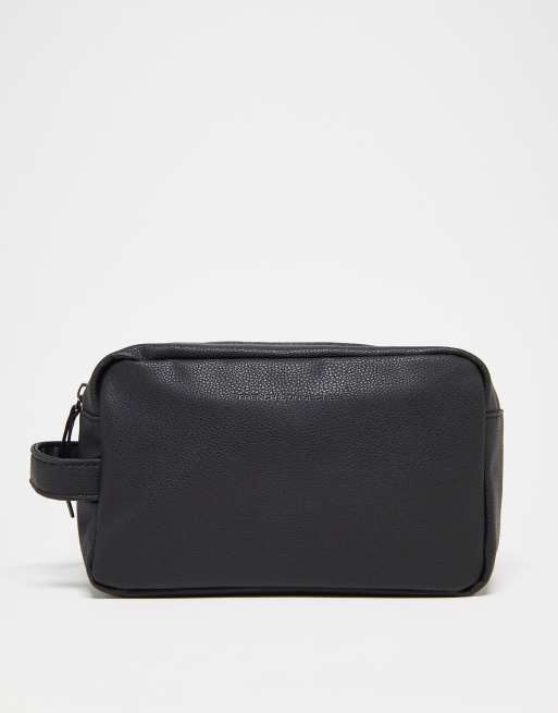 French Connection - Trousse de toilette en imitation cuir - Noir