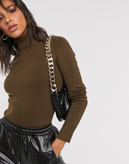 French Connection turtle neck jumper in brown