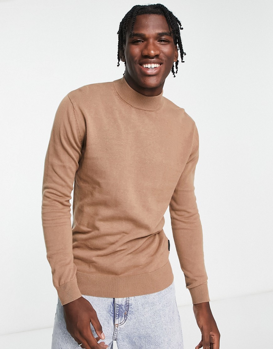 French Connection turtle neck jumper in camel-Neutral