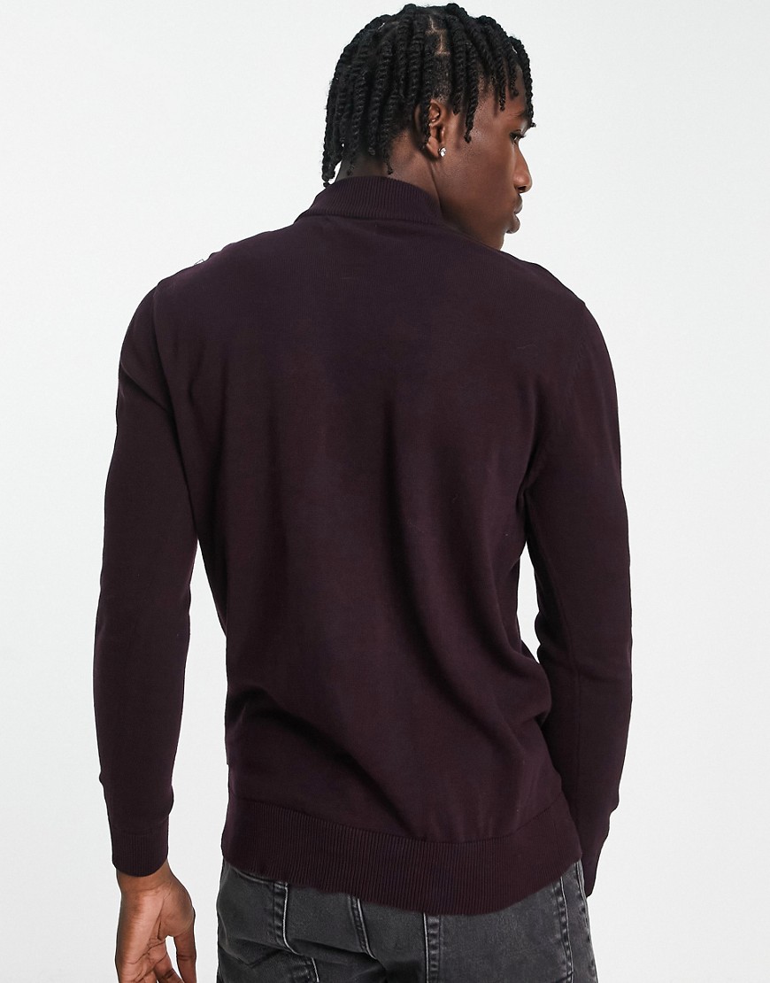 French Connection turtle neck jumper in chateux-Red