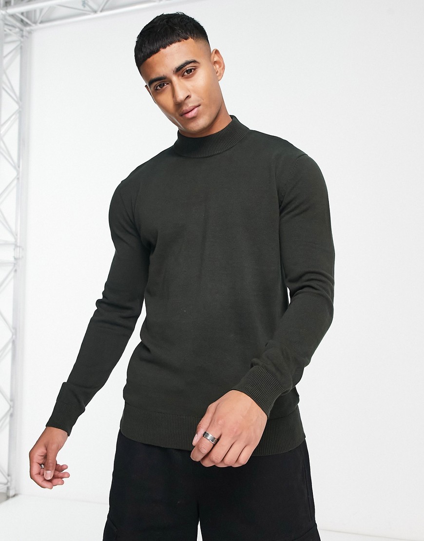 French Connection turtle neck jumper in dark green