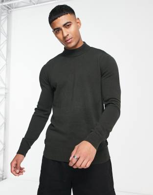 French Connection turtle neck jumper in dark green | ASOS