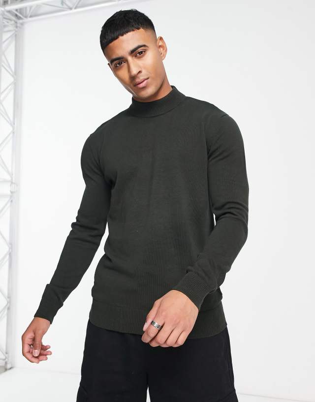 French Connection - turtle neck jumper in dark green