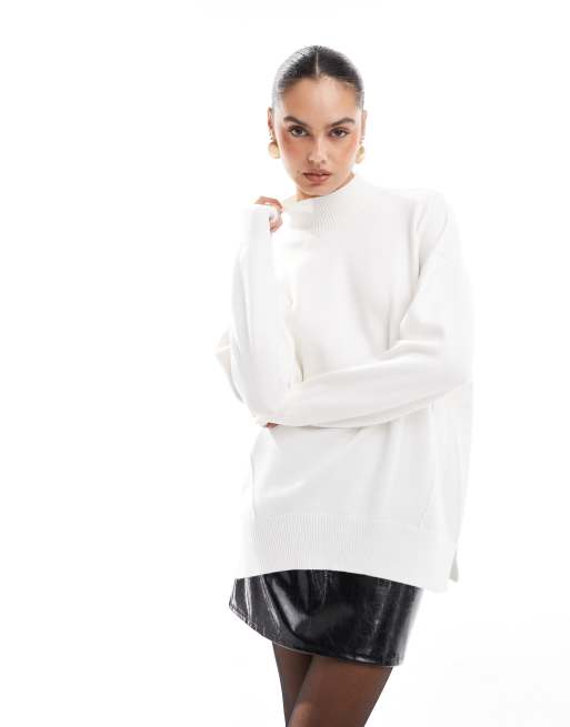 French Connection turtle neck knitted sweater in winter white
