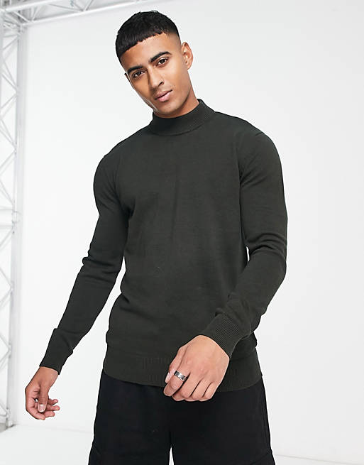 French Connection turtle neck sweater in dark green | ASOS
