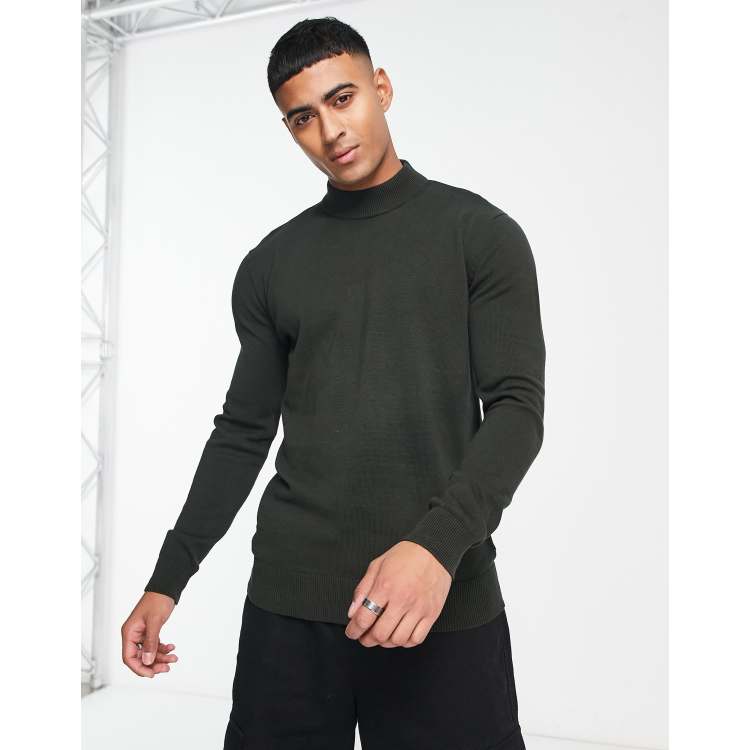 French Connection turtle neck sweater in dark green ASOS