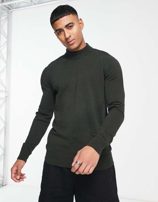 French Connection turtle neck sweater in dark green ASOS