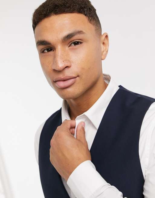 French Connection navy slim fit tuxedo suit, 4 of 4