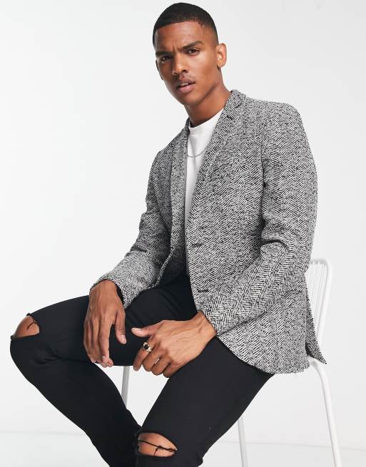 Black 2025 herringbone blazer