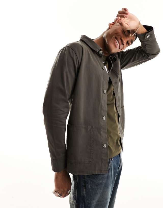 French Connection - twill utility jacket in brown