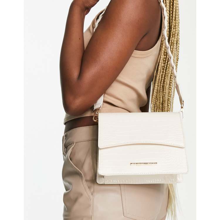 The Strathberry Midi Tote - Top Handle Leather Tote Bag - Cream