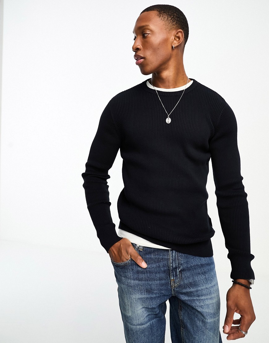 French Connection two rib jumper in navy