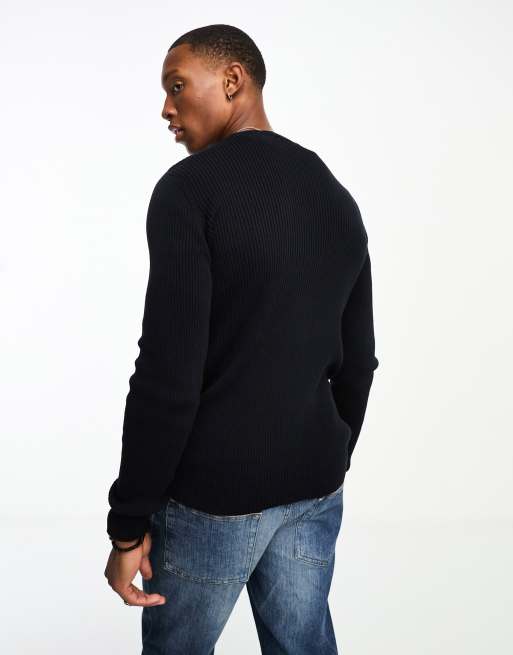 French Connection two rib sweater in navy ASOS