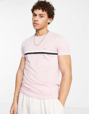 French Connection French Connection two stripe t-shirt in pink