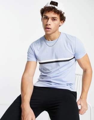 French Connection French Connection two stripe t-shirt in sky blue