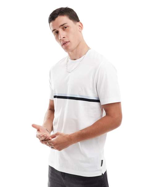 French Connection two stripe t-shirt in white - view 1