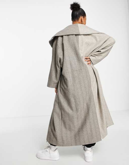 French Connection two tone edith wool coat - MULTI