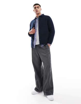 French Connection Mens French Connection utility shacket with pockets in navy