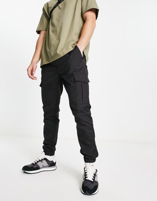 French Connection utility tech cargo pants in black | ASOS