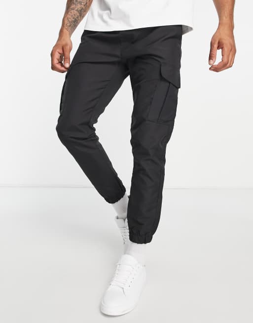 French Connection Plus utility tech cargo pants in black