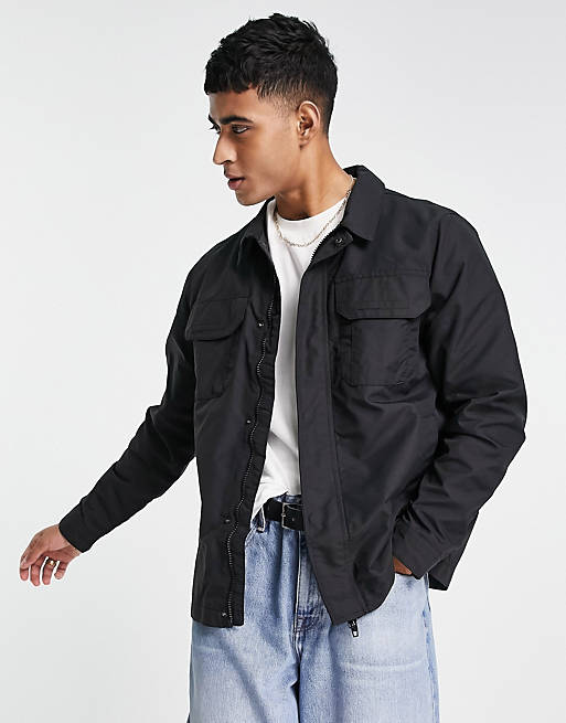 French Connection utility tech shacket in black | ASOS