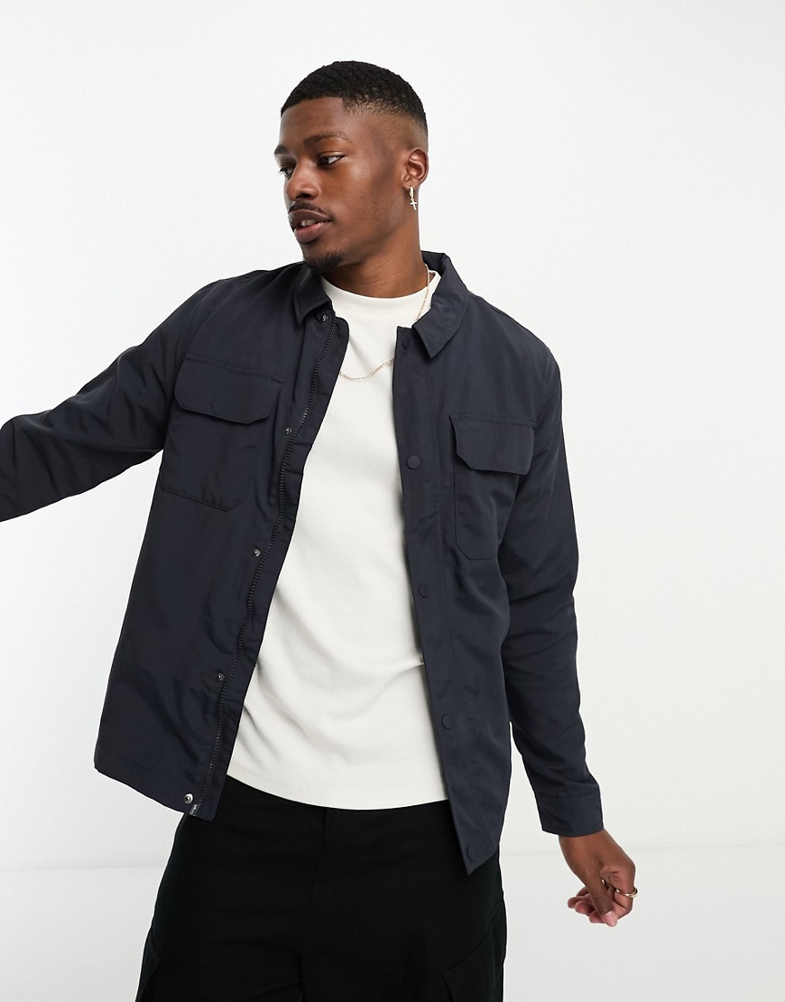 French Connection Utility Tech Shirt In Navy